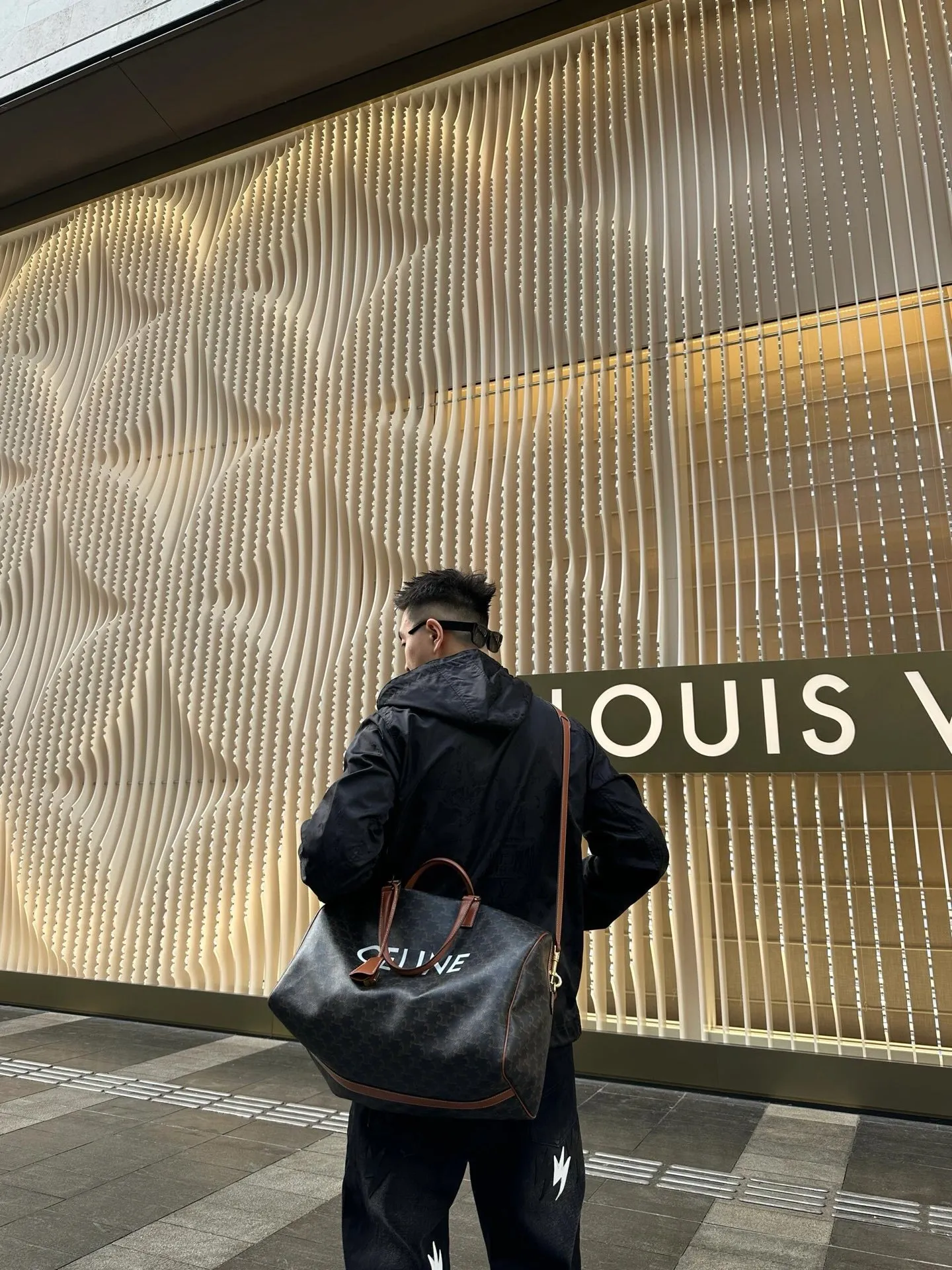 Louis Vuitton/Louis Vuitton 25Fw dog walking dark pattern jacquard windbreaker jacket